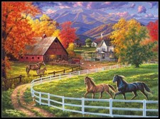 Horse Valley Farm - DIY Chart Counted Cross Stitch Pattern Needlework DMC Color
