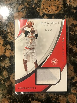  VINCE CARTER 2018-19 IMMACULATE REMARKABLE 2 COLOR PATCH /49  UNC ATL HAWKS 