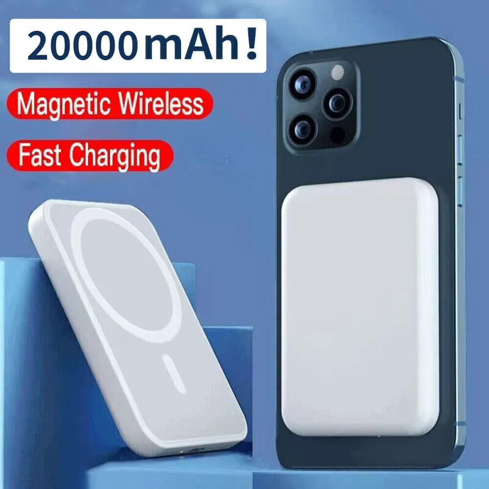 20000mAh Power Bank Magnetic Battery Pack Wireless Charger for iPhone 14/13/12