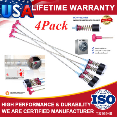 #ad 4X WA45N3050AW A4 WA45T3200AW A4 DC97 05280W Washer Suspension Rods for Samsung $39.59