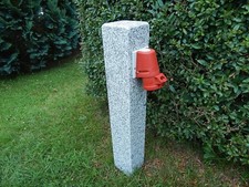 Gartensteckdose Energies&auml;ule Kraftstrom 16A Granit Steckdose Steckdosens&auml;ule