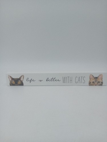 Wall Plaque - Life is Better with Cats - 38x5cm - Cats Protection - New - Picture 2 of 3