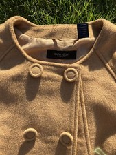 ‘sara Kelly’ Camel Wool Blend Double Breasted Swing Coat. Uk10