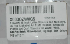YEAJON 18x18 Inch 26 Letter and 10 Numbers Stencils  Alphabet Parking Lot