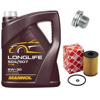 MotoröL Set 5W30 5 Liter + ÖLfilter + ÖLablassschraube FüR Vw Passat Tiguan 2.0