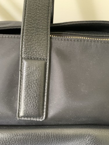 Danier Travel Overnight Bag Day Tripper Satchel Carry On Leather Nylon Black - Picture 11 of 21