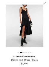 Alexander McQueen Denim Midi Dress Black New Size 40 🇮🇹 