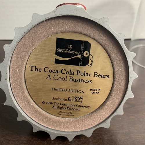 VTG 1996 The Coca-Cola Polar Bears “A Cool Business” With Dome By Franklin Mint - Picture 11 of 11