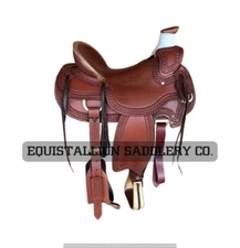 Wade Tree A Fork Premium Western Leather Roping Ranch Work horse Saddle e1