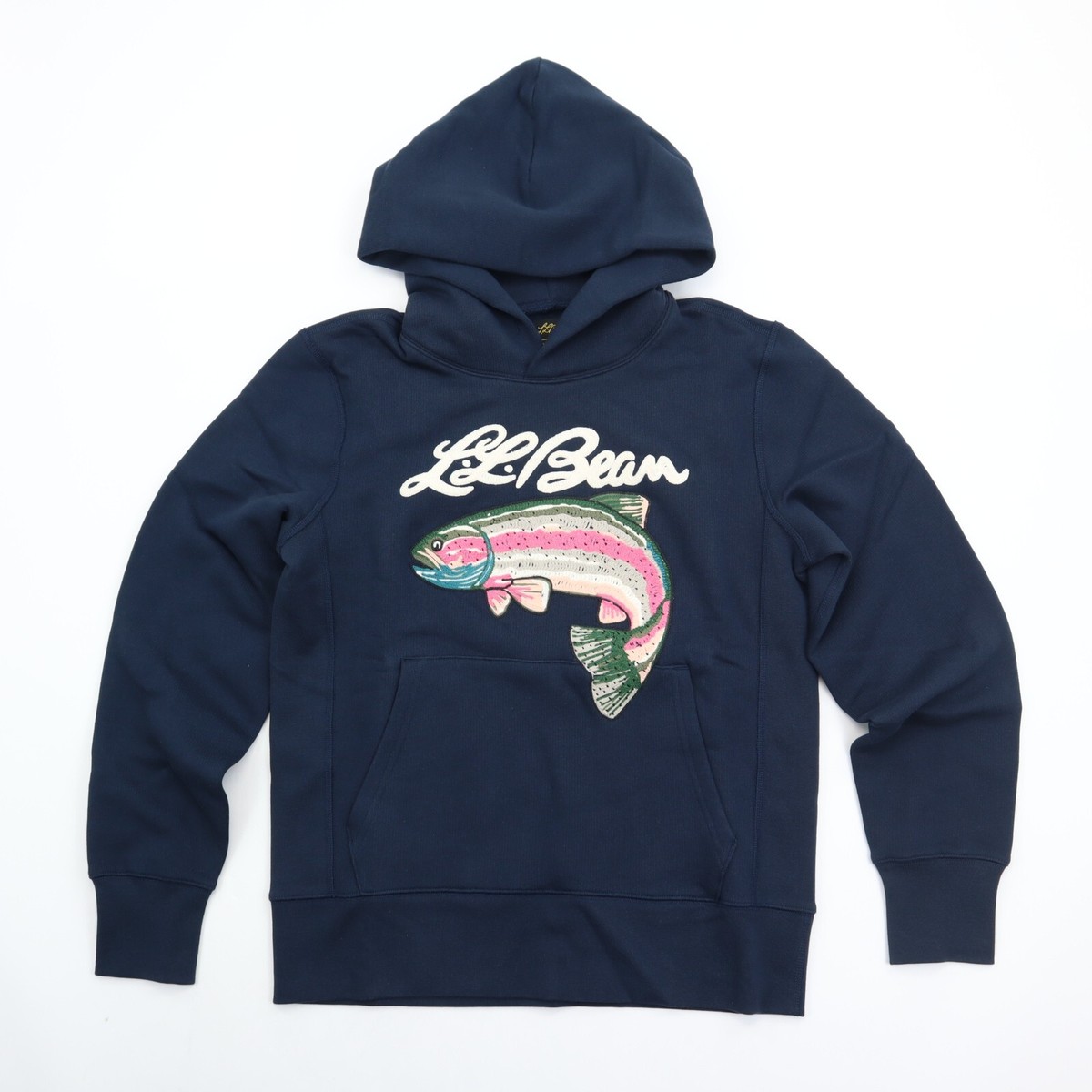 LL Bean x Todd Snyder Embroidered Trout Sweatshirt Hoodie Navy