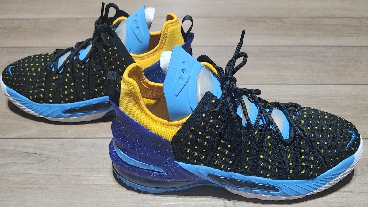 Mens Nike Lebron XVIII 18 Lakers Black Gold Blue Concord Size 11.5 Amazon.com | Nike Mens Lebron 18 CQ9283 006 Dynasty  main image 2