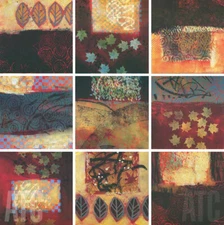 36W"x36H" UNEXPECTED BREEZE by VALERIE WILLSON -LEAVES PATTERN CHOICES of CANVAS