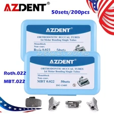 50Sets AZDENT Dental Orthodontic Buccal Tubes MBT/ROTH .022 1st Molar Monoblock