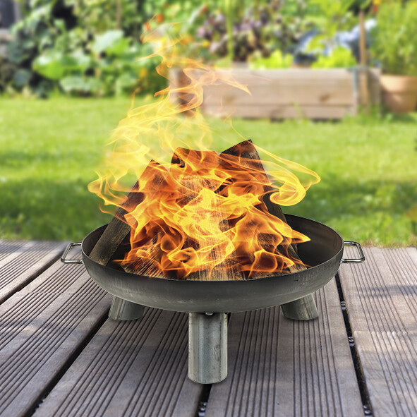 Feuerschale Rondo ca. Ø 75 x 25cm Metall Feuer Schale Entwässerungsloch