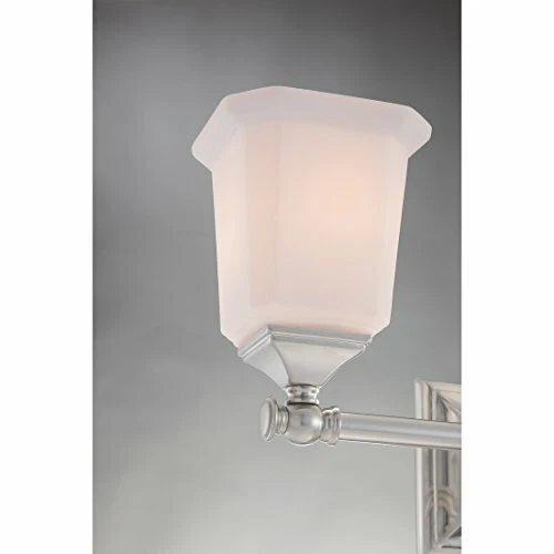 Quoizel NL8603BN Glass Wall Sconce Lighting Shades 3 Light 225 Watt Nickel - Picture 4 of 10