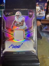 2018 select football Matt Breida auto and jersey 44/49 49ers near mint-mint
