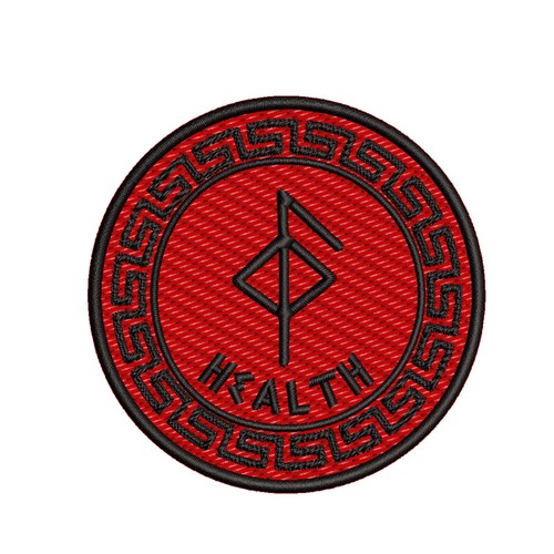 Viking Rune Patch Symbol Shield Embroidered Iron-on DIY Applique ...