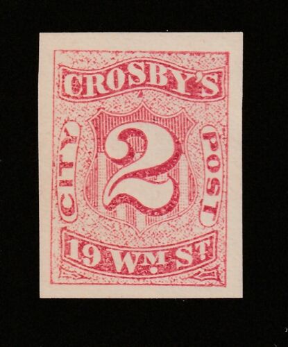 US Local stamp Crosby's City Post, New York N.Y., 2c Carmine (54L1)Forgery/Unuse