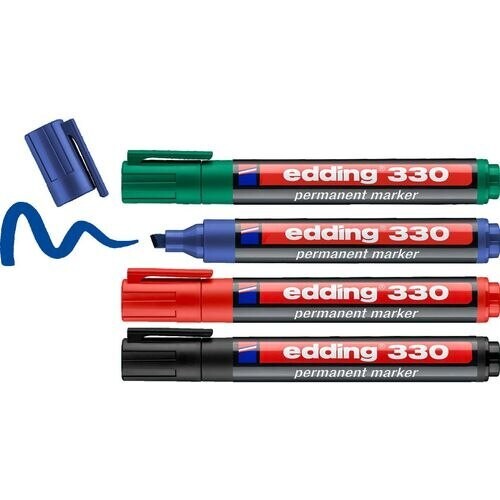 edding 330 Permanent Marker Broad Chisel Tip 1-5 mm Nib Paper Metal Waterproof