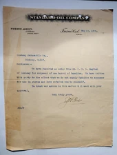 1909 Letter, Standard Oil Company, Fresno, California, Signed J.H. Reiss