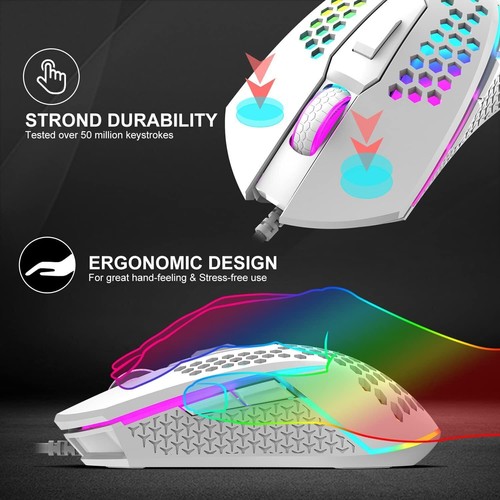 Gaming Mouse 3200DPI Wired RGB Backlight Optical Ergonomic For PC Laptop PS4Xbox - Picture 4 of 14