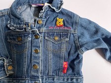 Rare VTG Disney Winnie The Pooh 100 Acre Embroidered Denim Baby Jacket 12 months