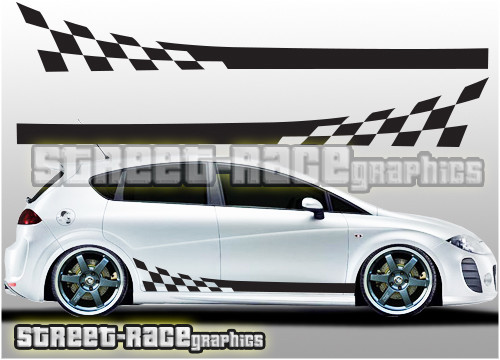 Seat side 014 racing stripes graphics stickers decals Leon Ibiza Cupra ...