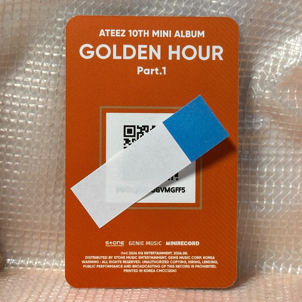 ATEEZ シリアル　5枚 San Photocard QR Type Ateez 10th Mini Golden Hour : Part 1
