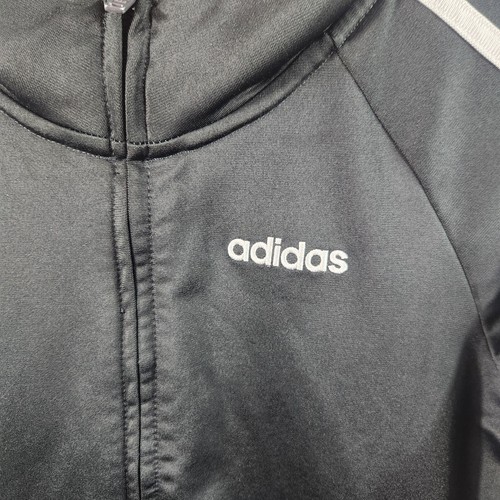 Adidas Boy's Black & White Full Zip Jacket Size M 10/12 - Picture 3 of 5