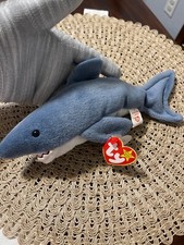 ty beanie babies CRUNCH the shark- RARE WITH TAG ERRORS