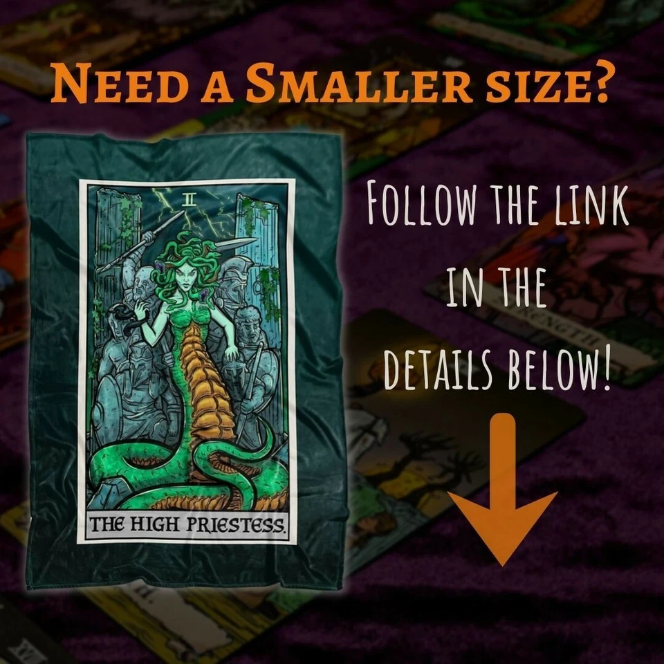 Manta Medusa La Suma Sacerdotisa Carta Tarot Gótica Griega Mitología Decoración 80x60 Foto 4 de 4
