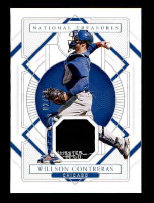 WILLSON CONTRERAS 2021 NATIONAL TREASURES USED WORN TAG PATCH RELIC #/10 BD6399