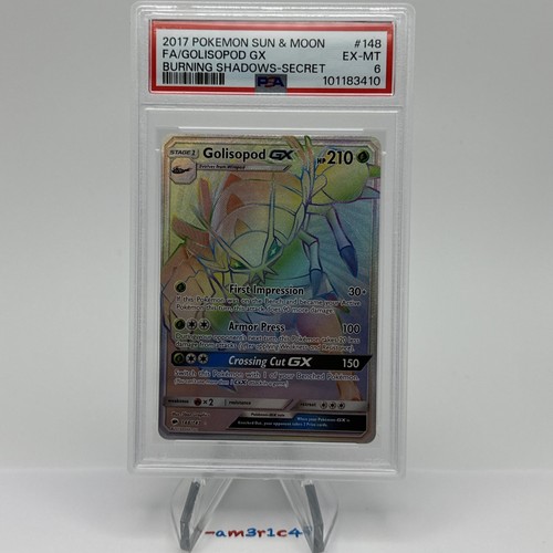 PSA 6 Golisopod GX Secret Rare 148/147 – 2017 Pokémon Sun & Moon Burning Shadows - Picture 1 of 3