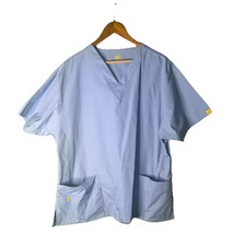 Dickies Scrub Top 2X Blue Medical Nursing Workwear Uniform Pockets