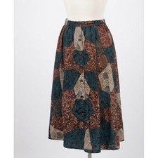 Charter Fabrics Boho Patchwork Midi Skirt M/L Whimsigoth Cottagecore Retro 70s