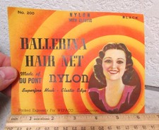 Vintage Hair Net in Envelope, New unused, Ballerina, dupont nylon, black