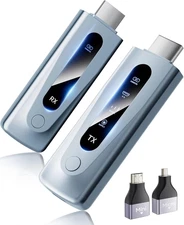 2025 Upgraded Wireless HDMI Transmitter and Receiver 328FT/100M, Plug & Play Por