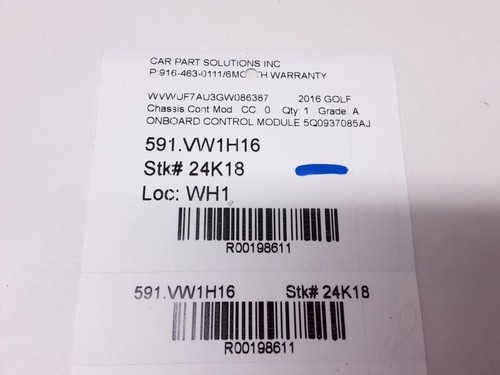 2015-2017 VW Golf R GTI BCM Body Control Module Computer 5Q0937085AJ - Picture 8 of 12