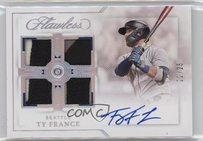2022 Panini Flawless Signatures 22/25 Ty France #QPA-TF Quad Patch Auto 5i3