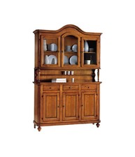 Cristalliera napoletana legno massello tinta noce 150x43x215H (507).