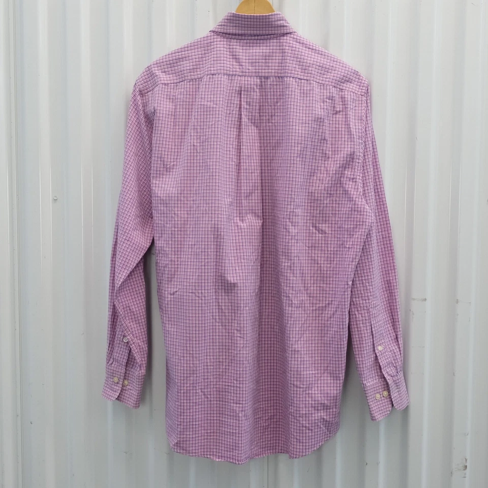 Camisa de vestir Ralph Lauren etiqueta negra para hombre talla 16 1/2 con botones rosa azul Foto 2 de 4