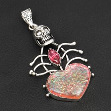 Triplet Opal Pink Topaz Gemstone Ethnic Skeleton Pendant Jewelry 2.88