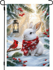 Welcome Winter Garden Flags 12X18 Inch Double Sided, Small Burlap Holiday Farmho