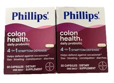 Phillips Colon Health Daily Probiotic Dietary Supplement 30ct X2 Exp 12/2026+