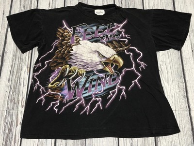 American Thunder Feel The Wind Single Stitch Vintage VTG Kanye T-Shirt Sz L/XL