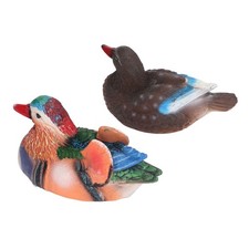 Mandarin Duck Statues 2X Cute Animal Decor Sculpture For Backyard