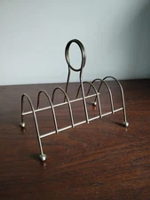 Vintage MCM Gold Brass Toast Stand/ Book /Letter Holder Multiple Use Caddy