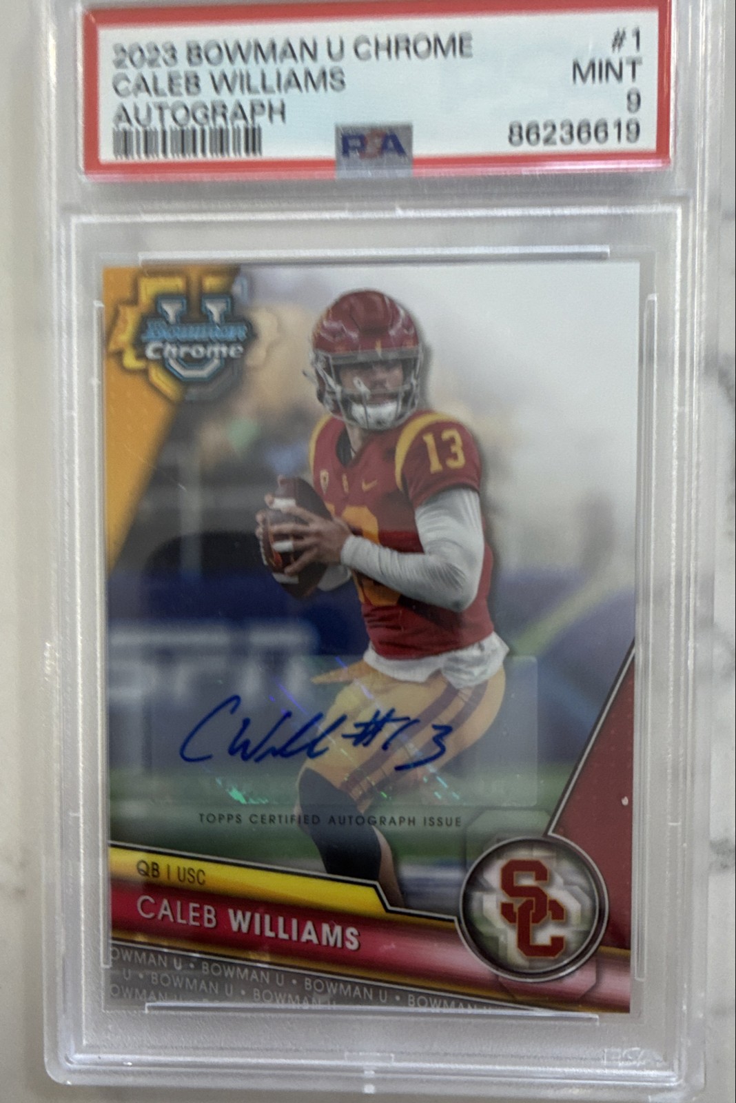 2023 Bowman University Chrome - Chrome Prospect Autographs Caleb Williams #1