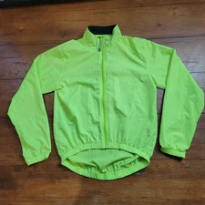 Canari Mens Medium Cycling Windbreaker Jacket 19.5" LS (8.5/10) Neon Yellow M
