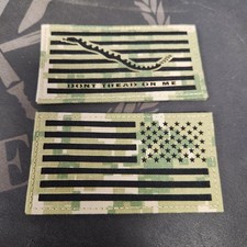 NWU Type III Reverse US Flag & USN First Navy Jack Patch Set Laser Hook US Navy